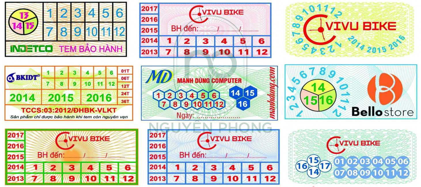 Mẫu in tem bảo hành sản phẩm